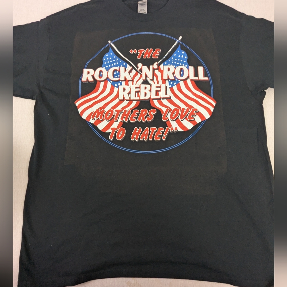 Ozzy Osbourne Rock And Roll Rebel Black Tee Shirt With American Flags XL